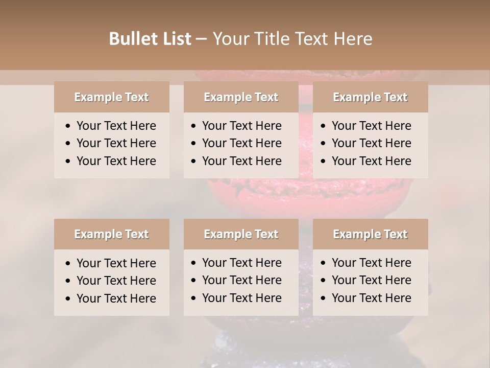 A Stack Of Colorful Macaroons Sitting On Top Of Each Other PowerPoint Template