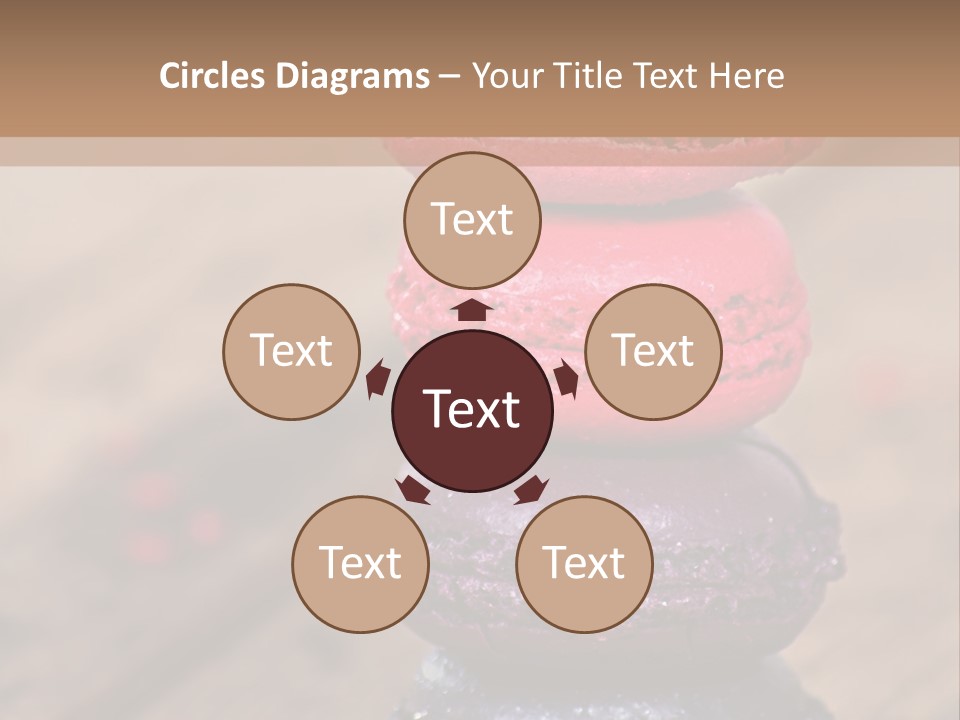 A Stack Of Colorful Macaroons Sitting On Top Of Each Other PowerPoint Template