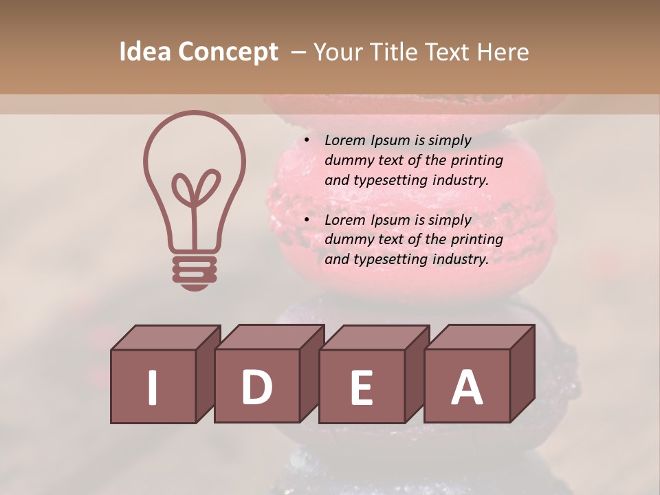 A Stack Of Colorful Macaroons Sitting On Top Of Each Other PowerPoint Template