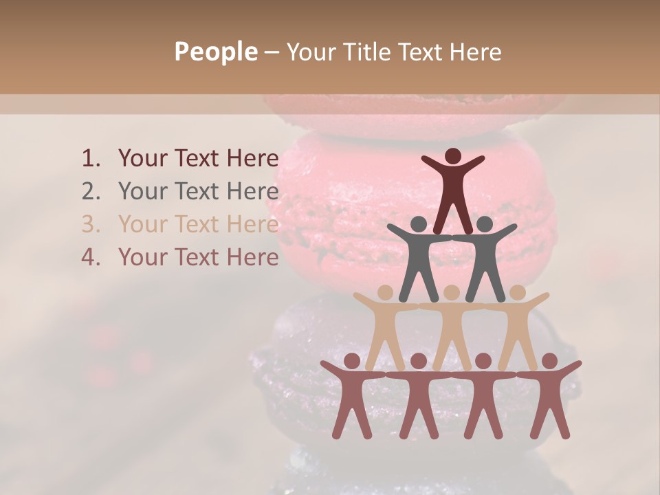A Stack Of Colorful Macaroons Sitting On Top Of Each Other PowerPoint Template