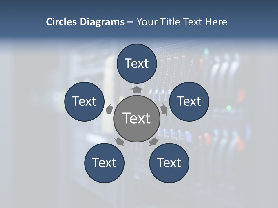 Network Room Data Server Farm PowerPoint Template