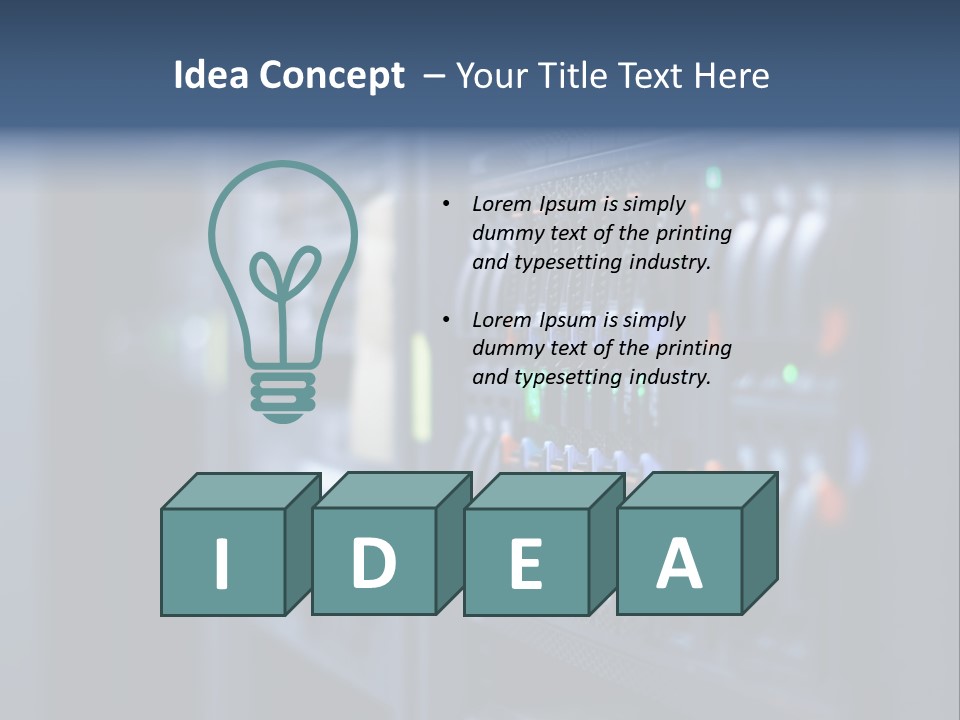 Network Room Data Server Farm PowerPoint Template