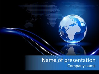 Backdrop Blue Square PowerPoint Template