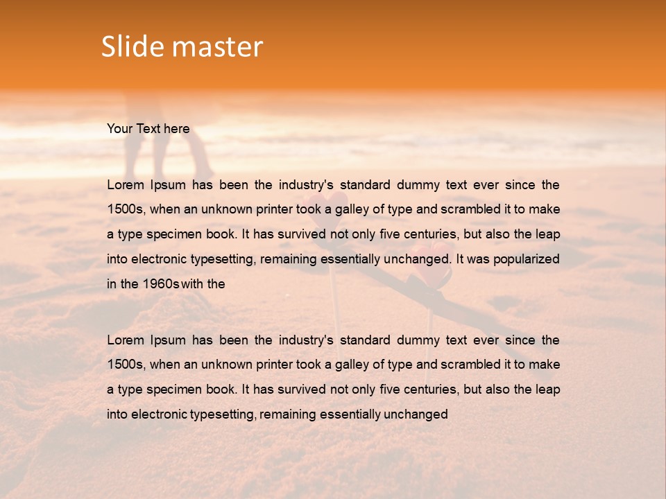 A Couple Standing On A Beach Holding Hands PowerPoint Template