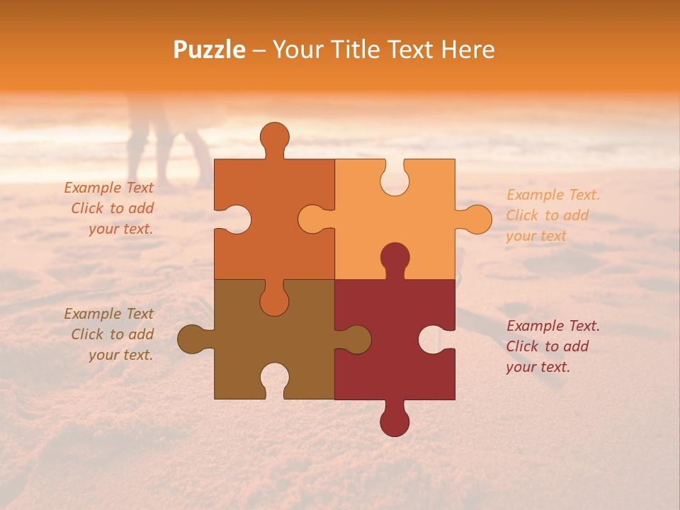 A Couple Standing On A Beach Holding Hands PowerPoint Template