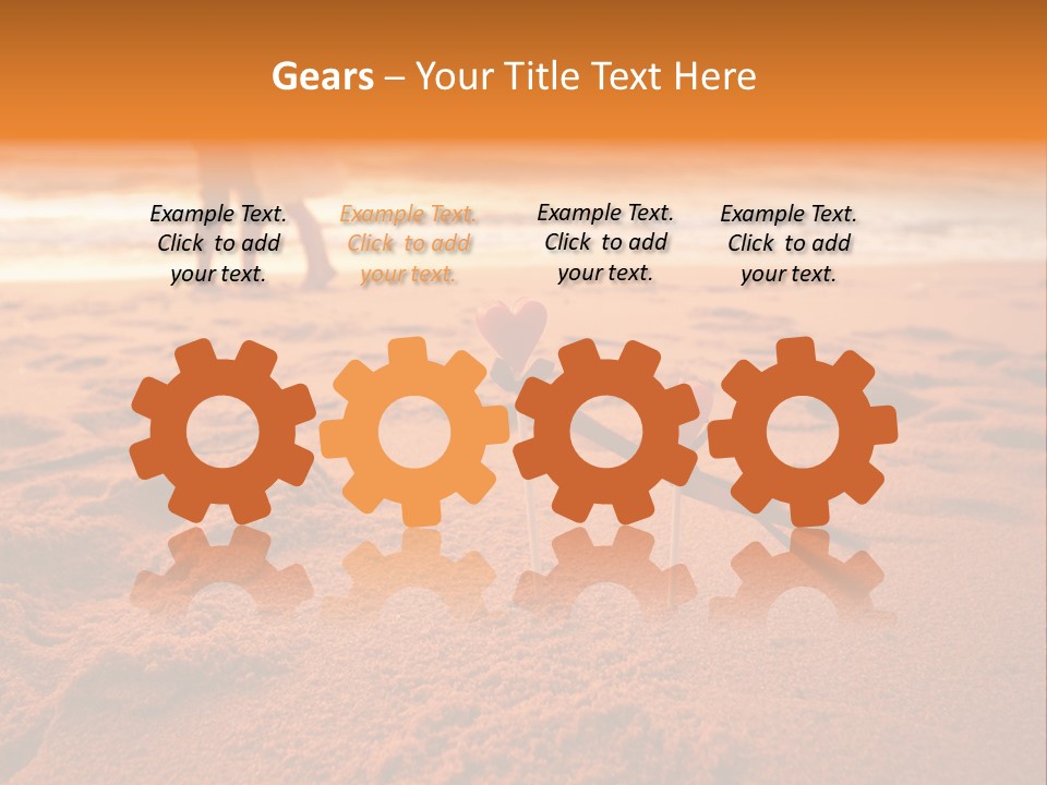 A Couple Standing On A Beach Holding Hands PowerPoint Template