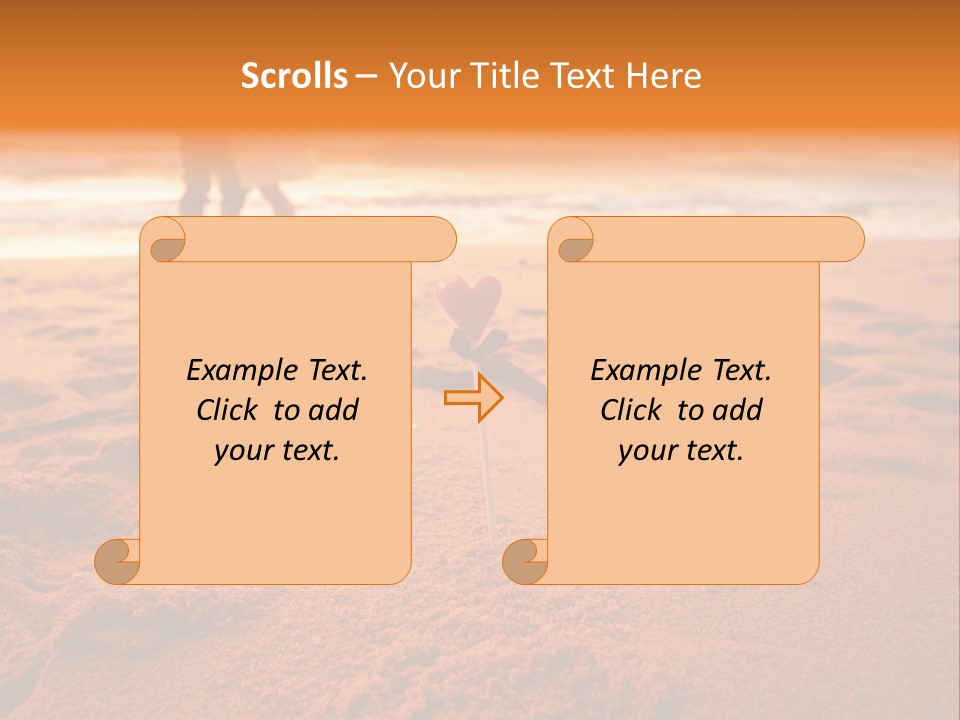 A Couple Standing On A Beach Holding Hands PowerPoint Template