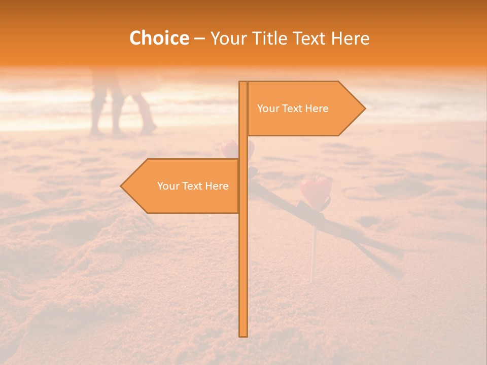A Couple Standing On A Beach Holding Hands PowerPoint Template