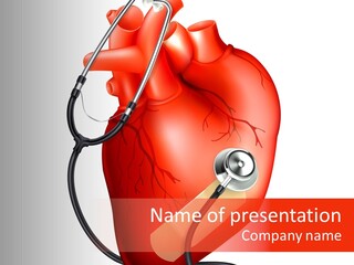 A Heart With A Stethoscope On Top Of It PowerPoint Template