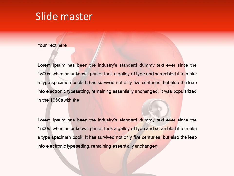 A Heart With A Stethoscope On Top Of It PowerPoint Template