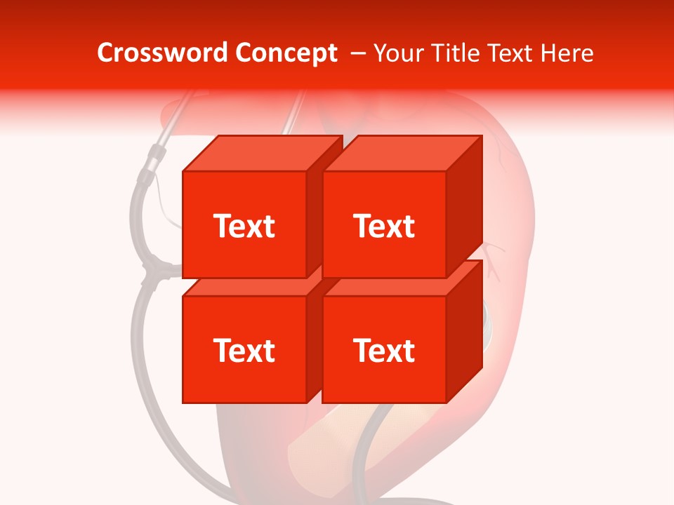 A Heart With A Stethoscope On Top Of It PowerPoint Template