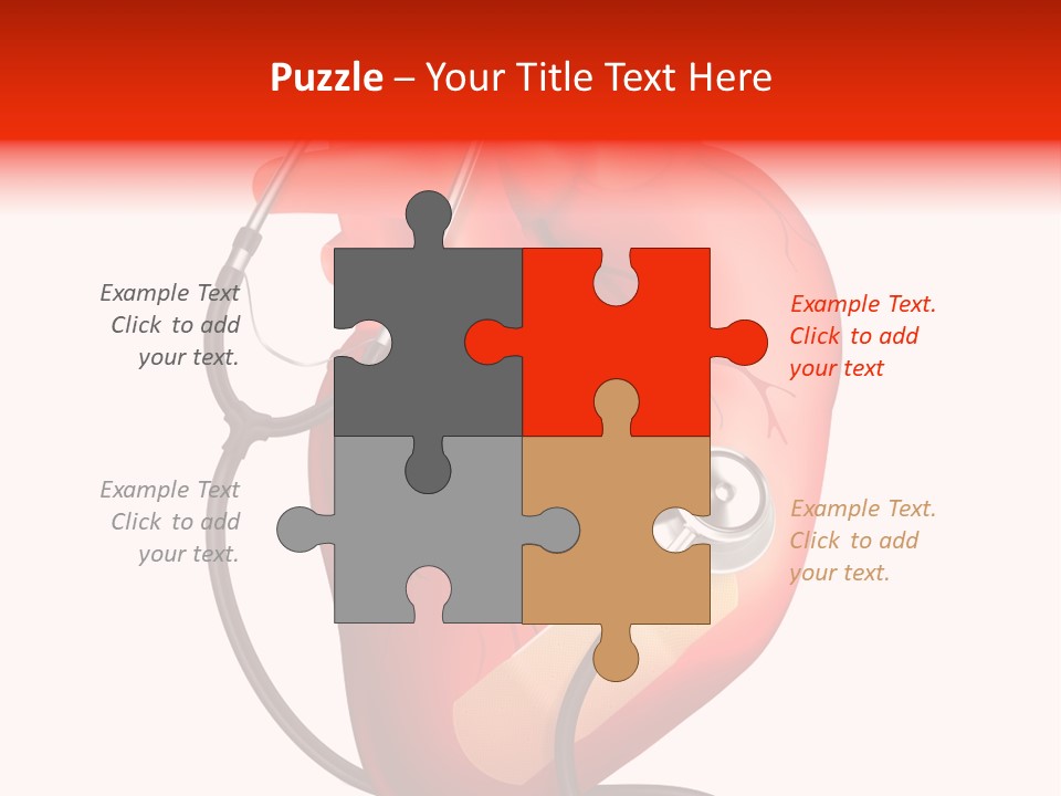 A Heart With A Stethoscope On Top Of It PowerPoint Template