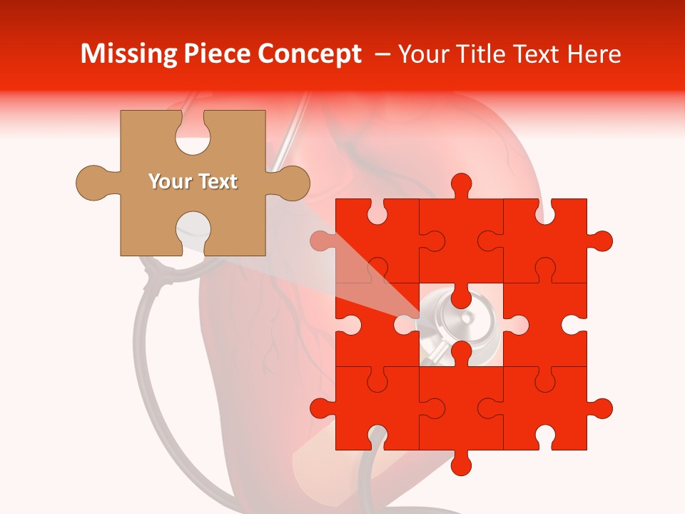 A Heart With A Stethoscope On Top Of It PowerPoint Template