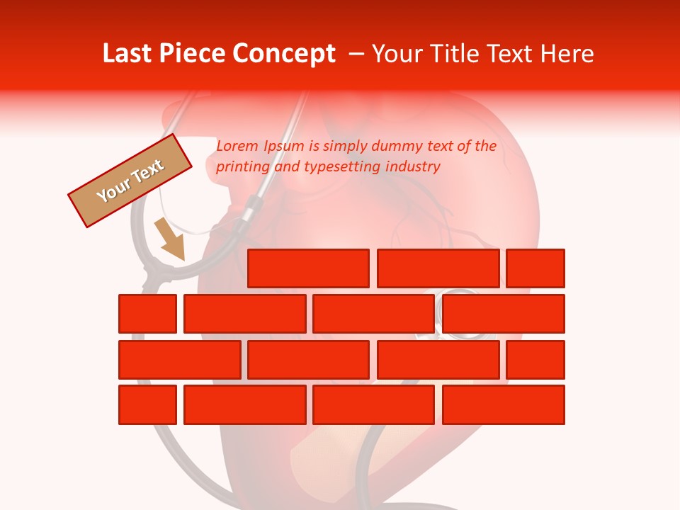 A Heart With A Stethoscope On Top Of It PowerPoint Template