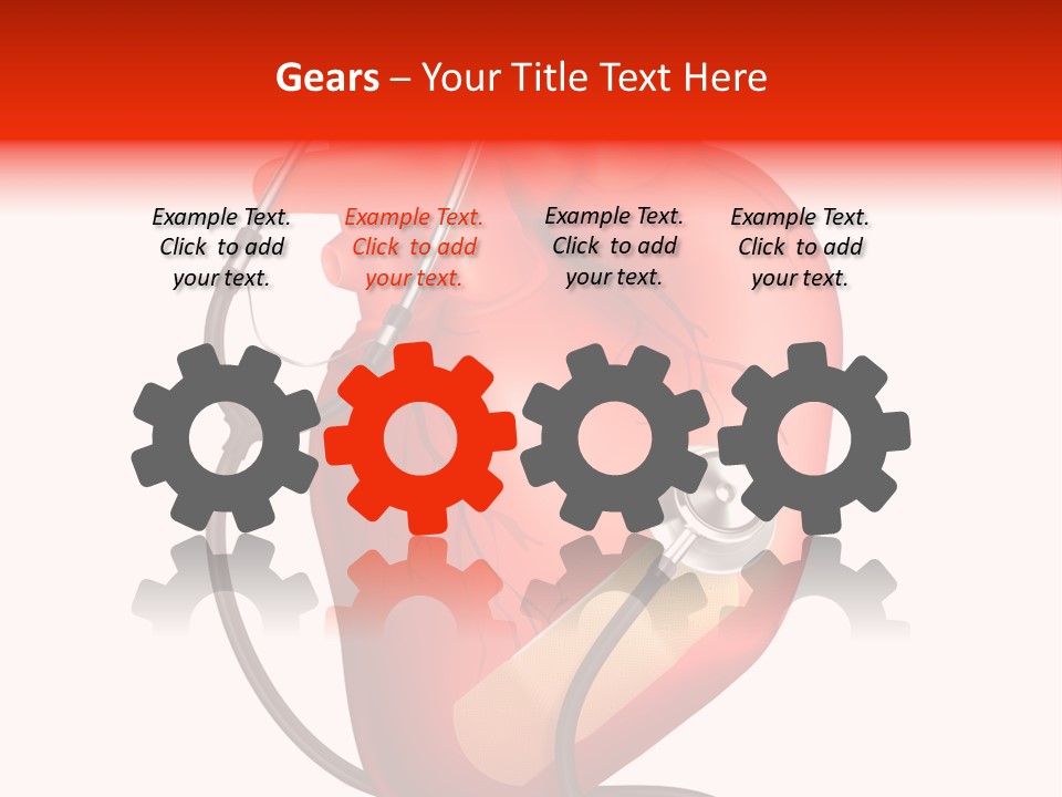 A Heart With A Stethoscope On Top Of It PowerPoint Template