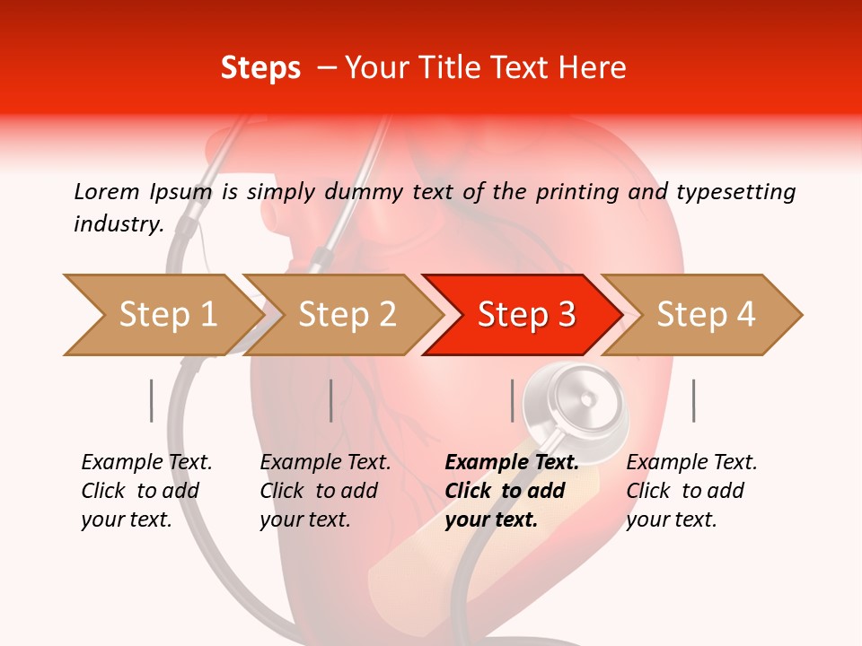 A Heart With A Stethoscope On Top Of It PowerPoint Template