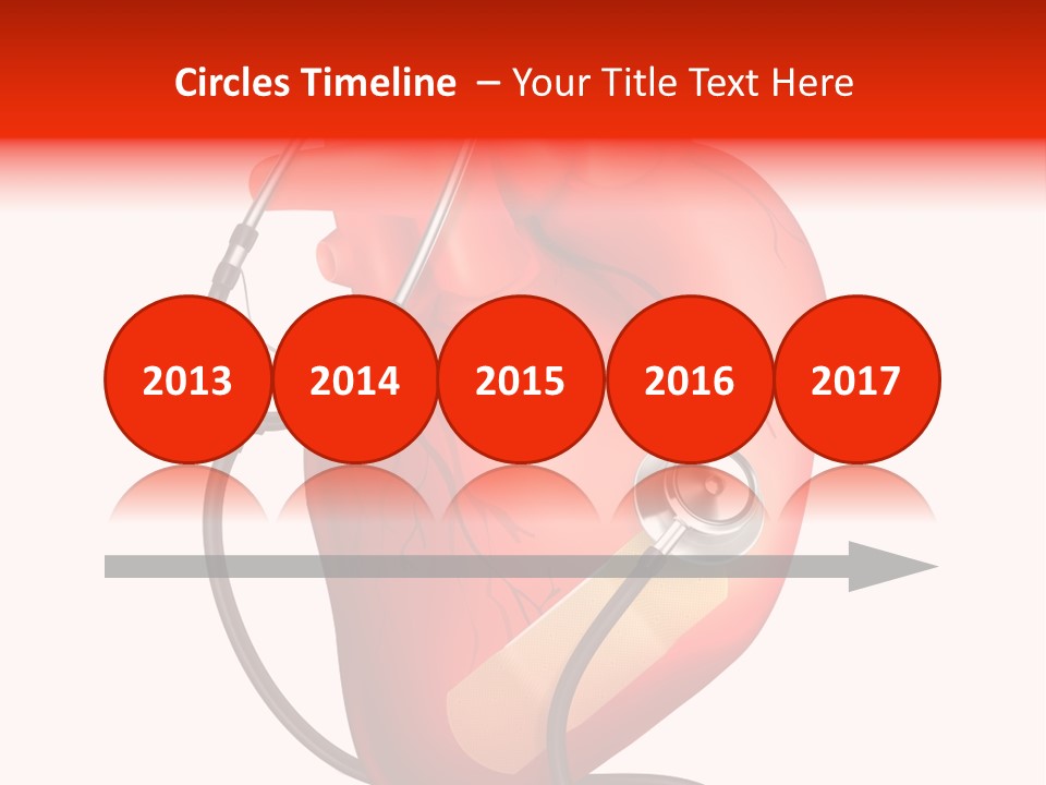 A Heart With A Stethoscope On Top Of It PowerPoint Template