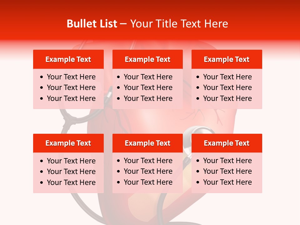 A Heart With A Stethoscope On Top Of It PowerPoint Template