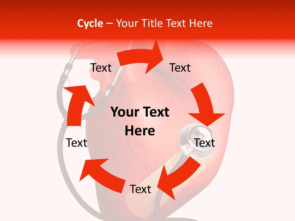 A Heart With A Stethoscope On Top Of It PowerPoint Template