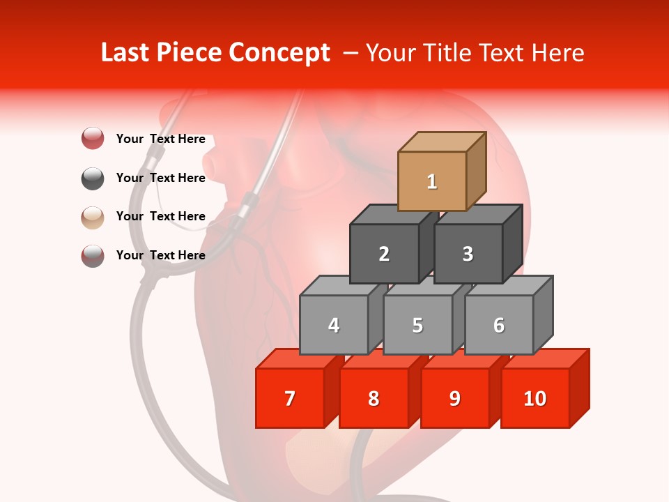 A Heart With A Stethoscope On Top Of It PowerPoint Template