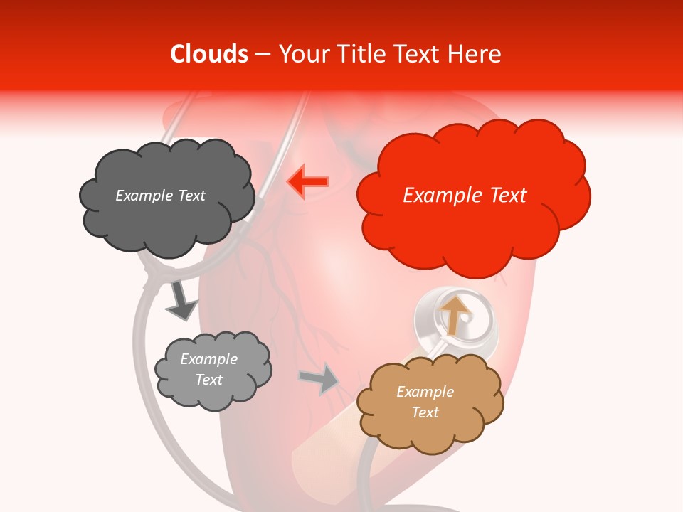 A Heart With A Stethoscope On Top Of It PowerPoint Template