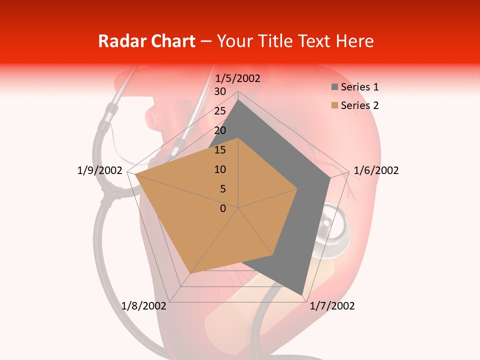 A Heart With A Stethoscope On Top Of It PowerPoint Template