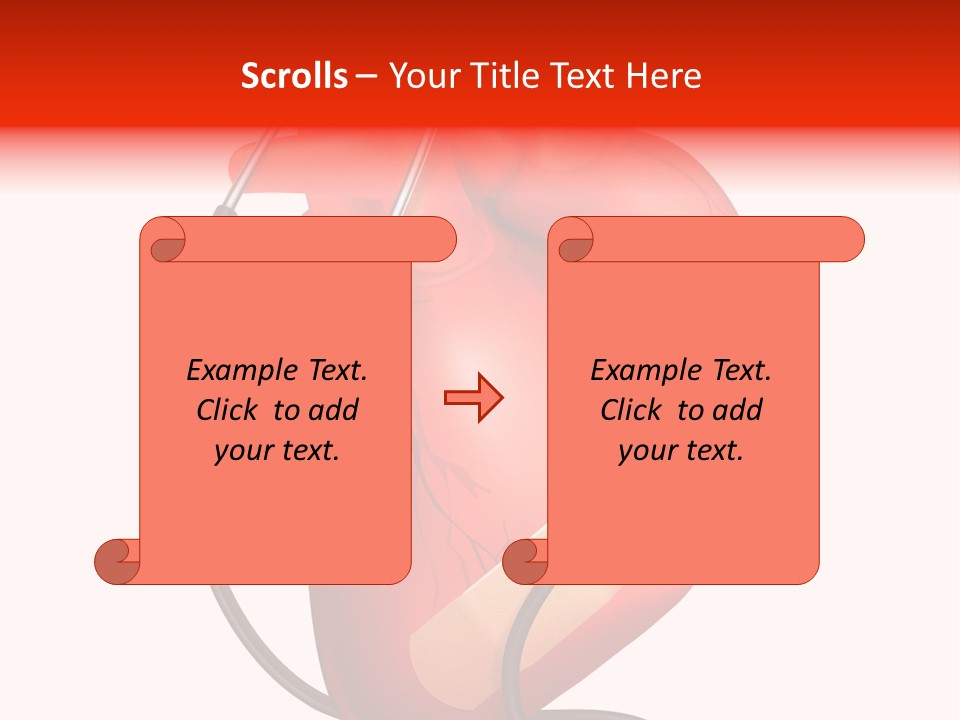 A Heart With A Stethoscope On Top Of It PowerPoint Template