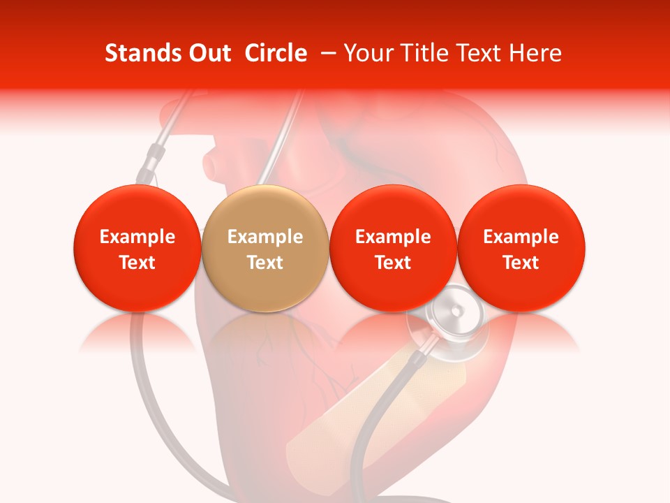 A Heart With A Stethoscope On Top Of It PowerPoint Template
