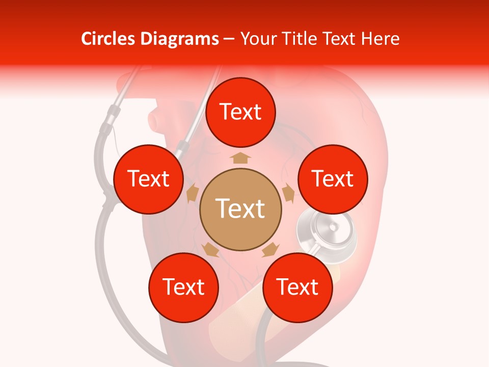 A Heart With A Stethoscope On Top Of It PowerPoint Template