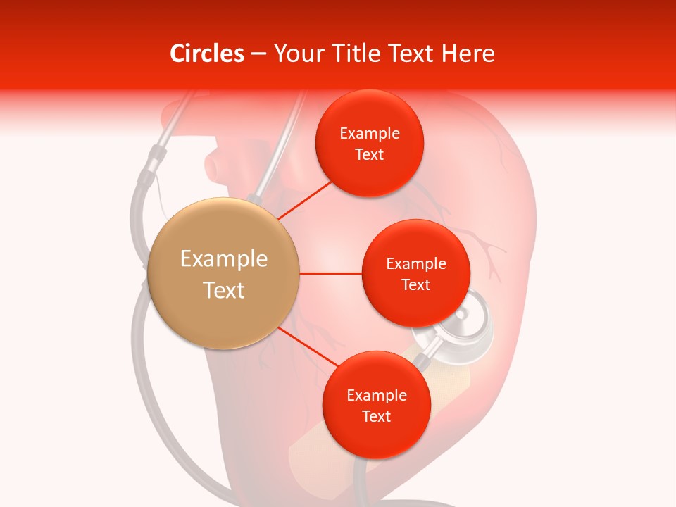 A Heart With A Stethoscope On Top Of It PowerPoint Template