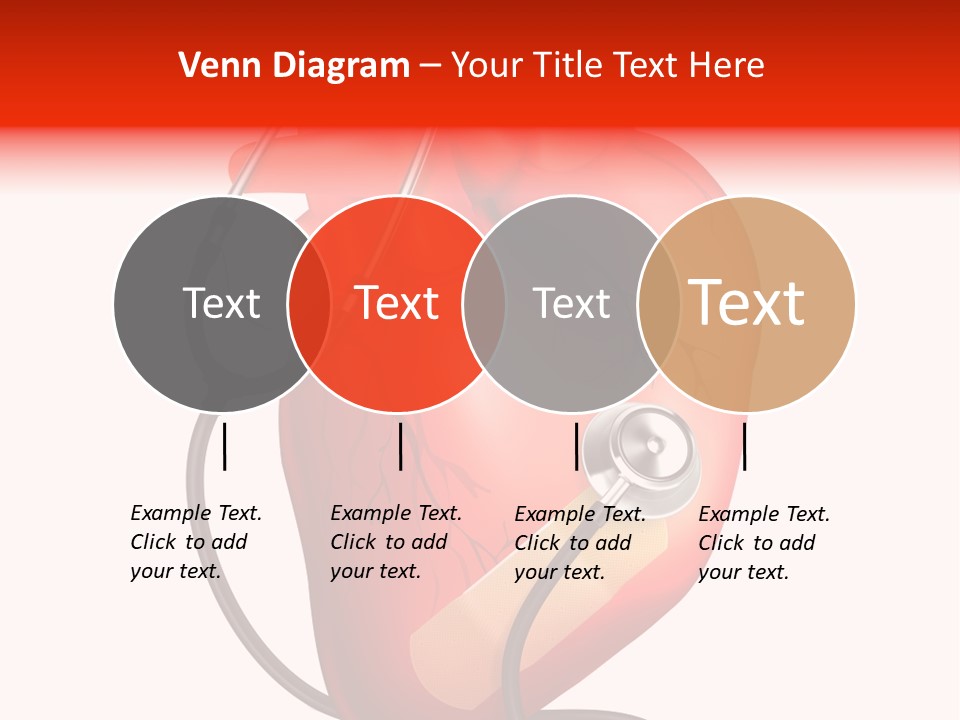 A Heart With A Stethoscope On Top Of It PowerPoint Template
