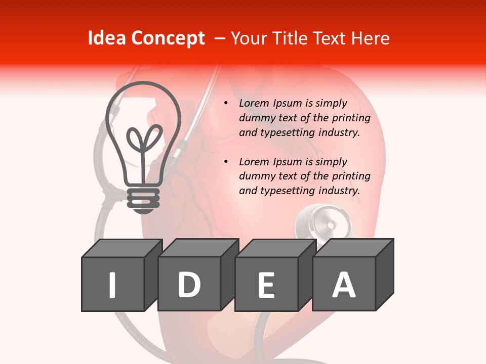 A Heart With A Stethoscope On Top Of It PowerPoint Template