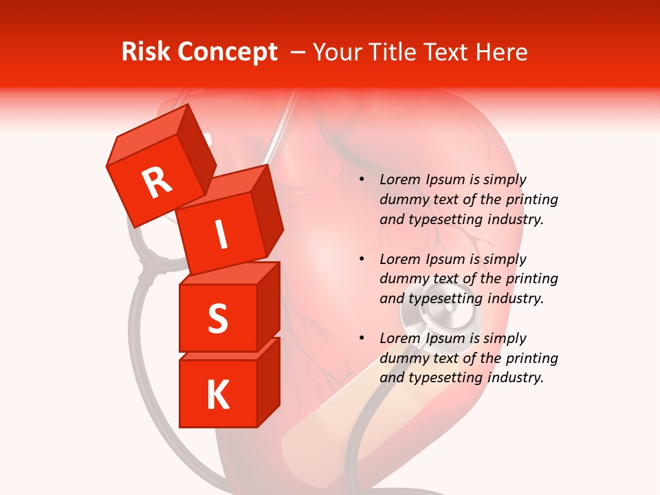 A Heart With A Stethoscope On Top Of It PowerPoint Template