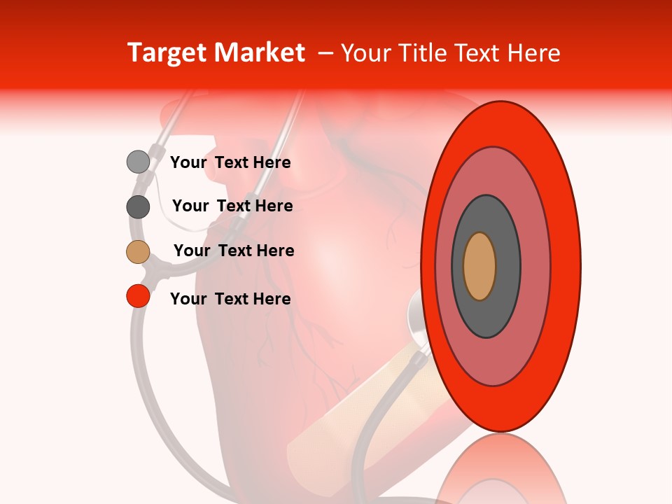 A Heart With A Stethoscope On Top Of It PowerPoint Template