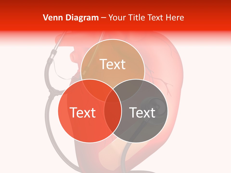 A Heart With A Stethoscope On Top Of It PowerPoint Template
