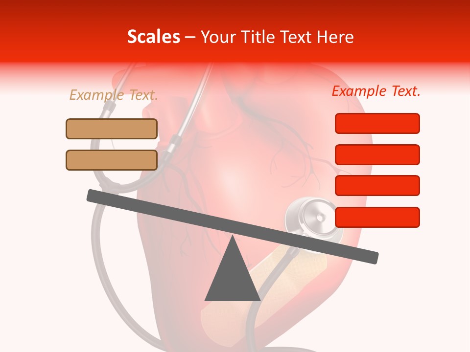 A Heart With A Stethoscope On Top Of It PowerPoint Template