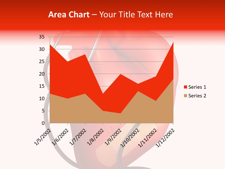 A Heart With A Stethoscope On Top Of It PowerPoint Template
