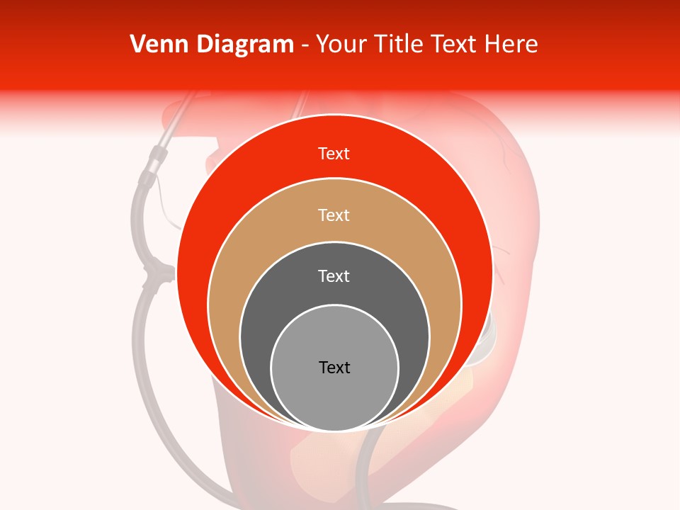 A Heart With A Stethoscope On Top Of It PowerPoint Template