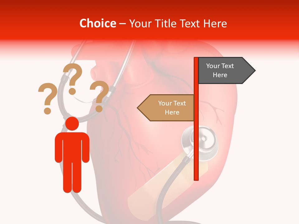 A Heart With A Stethoscope On Top Of It PowerPoint Template