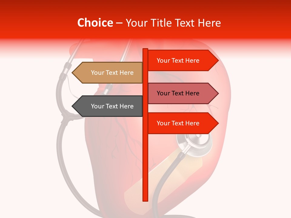 A Heart With A Stethoscope On Top Of It PowerPoint Template