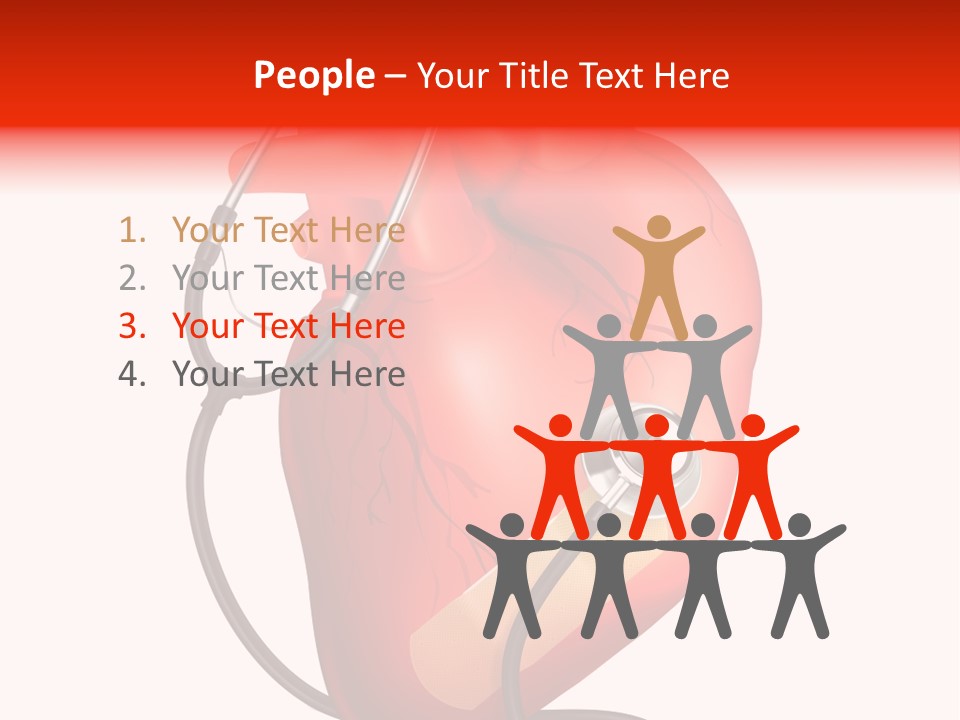 A Heart With A Stethoscope On Top Of It PowerPoint Template