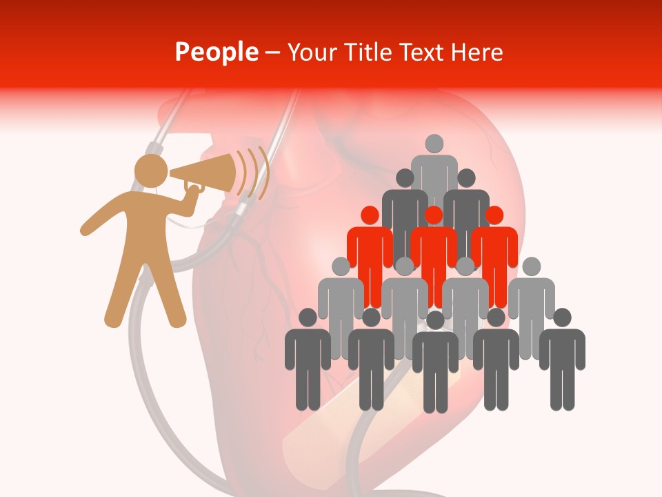 A Heart With A Stethoscope On Top Of It PowerPoint Template