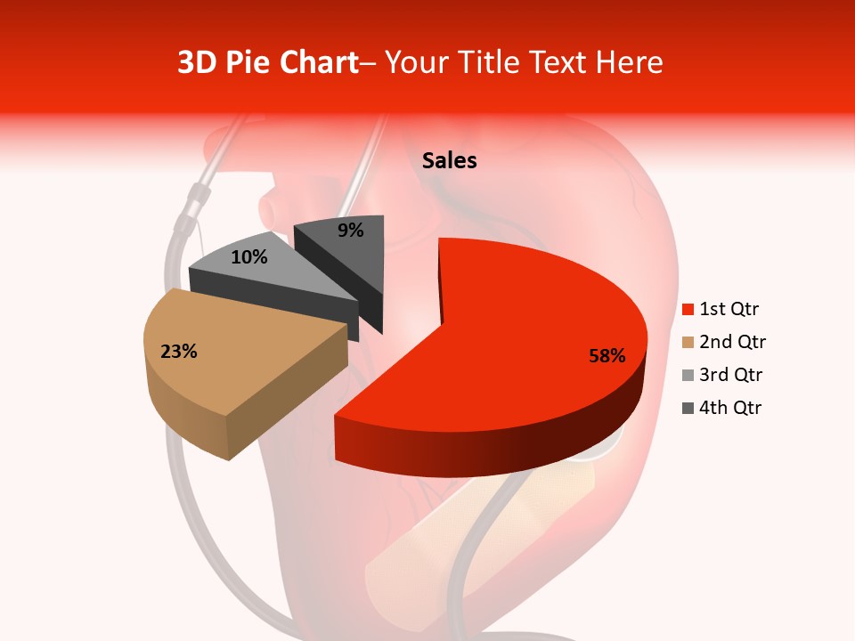 A Heart With A Stethoscope On Top Of It PowerPoint Template