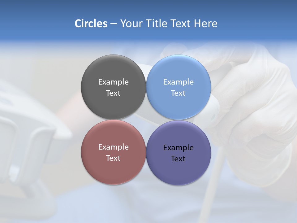 A Person In A Blue Shirt Is Holding A Device PowerPoint Template