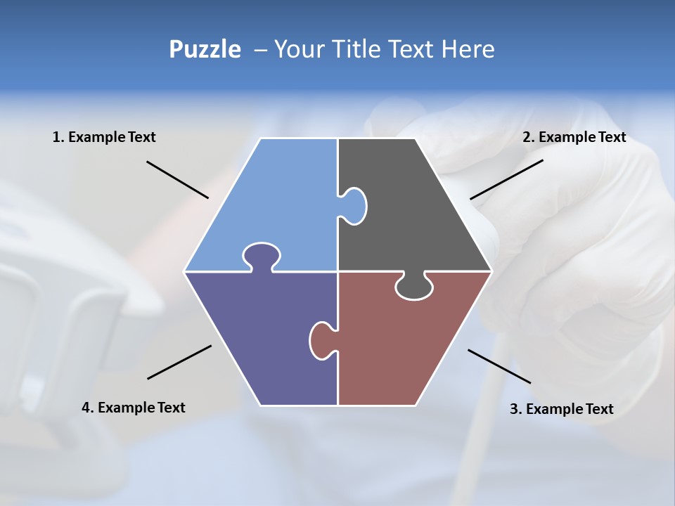 A Person In A Blue Shirt Is Holding A Device PowerPoint Template