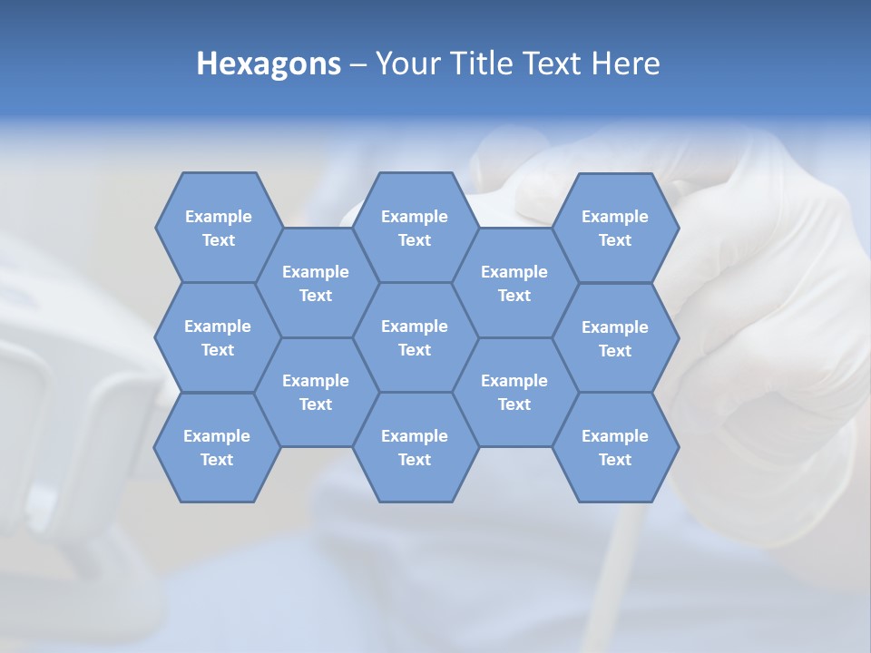 A Person In A Blue Shirt Is Holding A Device PowerPoint Template