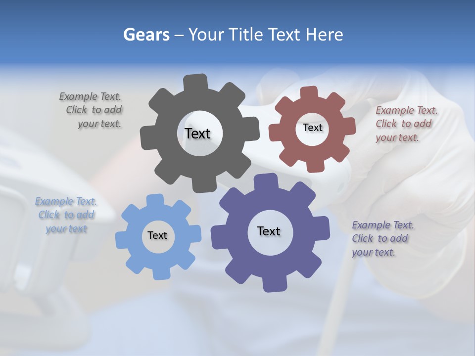 A Person In A Blue Shirt Is Holding A Device PowerPoint Template