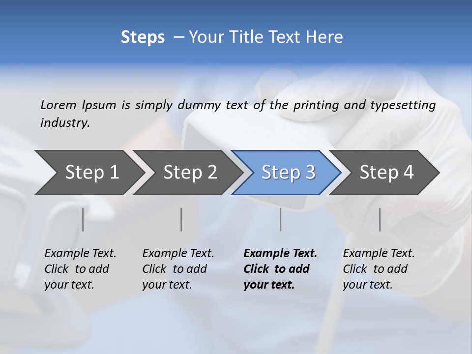 A Person In A Blue Shirt Is Holding A Device PowerPoint Template