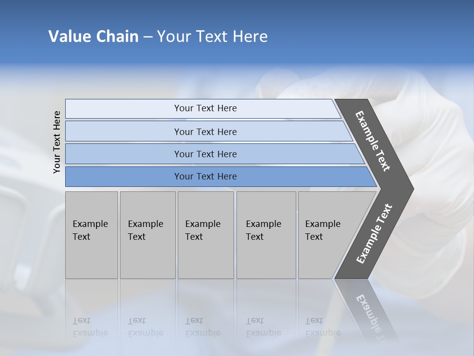 A Person In A Blue Shirt Is Holding A Device PowerPoint Template