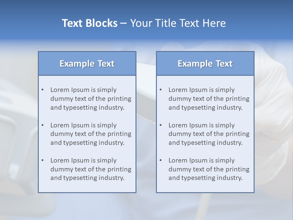 A Person In A Blue Shirt Is Holding A Device PowerPoint Template